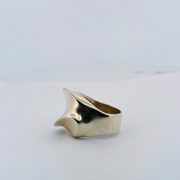 Vintage Mexico Modernist Sculptural Wave Ring Sterling Silver 925 Size 7 16.6g - Picture 2 of 10